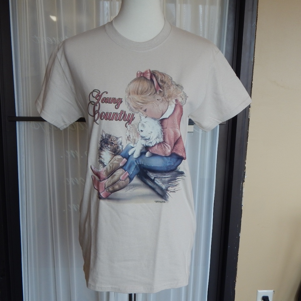 Women’s Beige Young Country Gildan Ultra Cotton Te